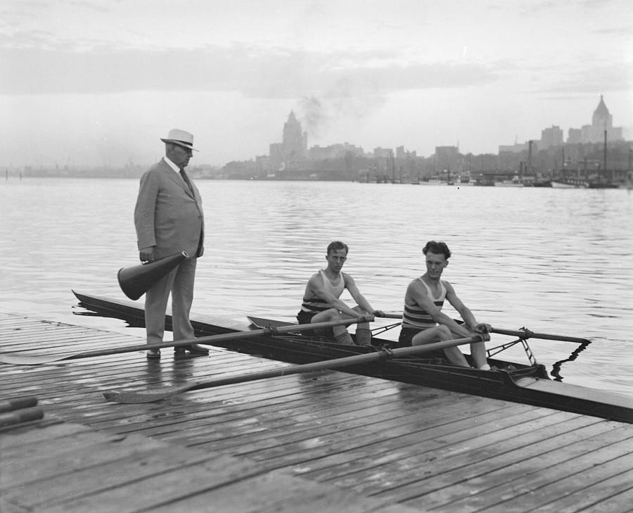 V.R.C. Vancouver Rowing Club Four  Double Crews for St. Catherines taken for Province Coal Harbo Painting by Celestial Images