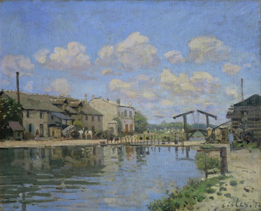 Alfred Sisley Painting - Vue du Canal St. Martin, Paris. Oil on canvas -1872- REF 1701 MS 3000.2. by Alfred Sisley -1839-1899-