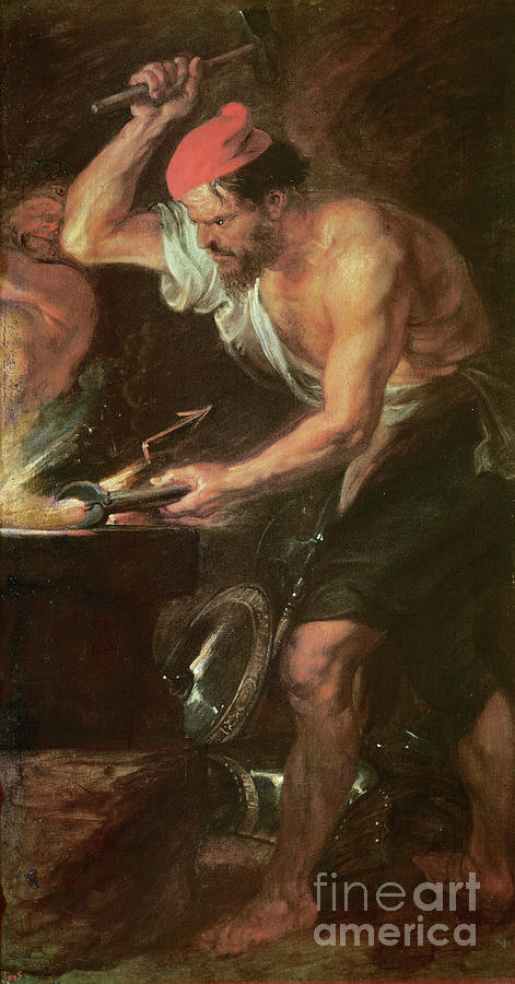 Vulcan Forging Jupiter S Lightening Bolts 1636 38 Painting By Peter Vulcan Forging Jupiter S Lightening Bolts 1636 38 Painting By Peter