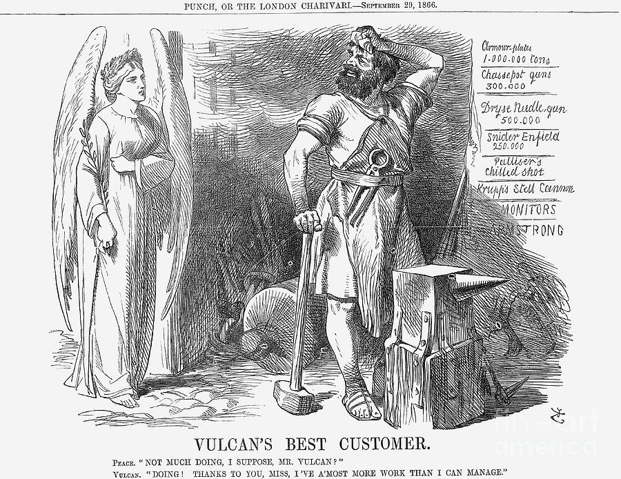 Vulcans Best Customer, 1866. Artist Drawing by Print Collector