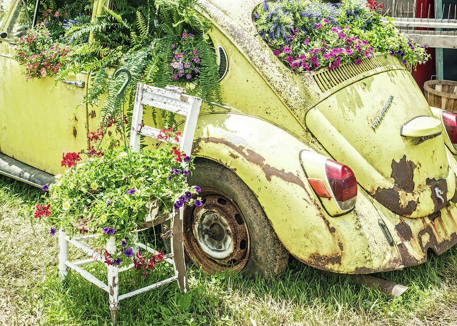 VW Flower Power Photograph by Teresa Hughes