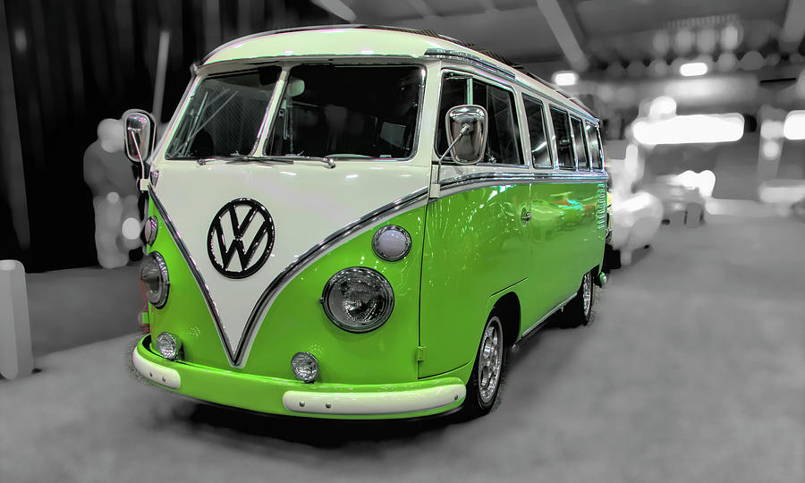 VW Microbus Green Photograph by John Straton