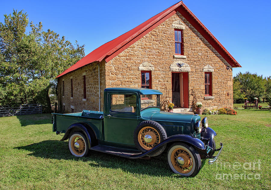 W E Barnes Apple Barn And 32 Ford Photograph by Kevin Anderson