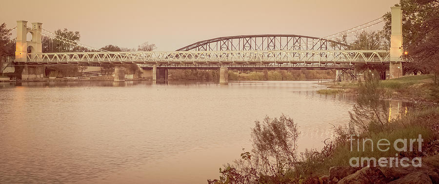 Waco Suspension Bridge Panoramic Photograph by Imagery by Charly