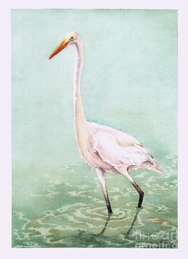 Wader Painting by Hilda Wagner