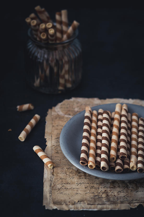 Wafer Roll Cookies Photograph by Malgorzata Laniak