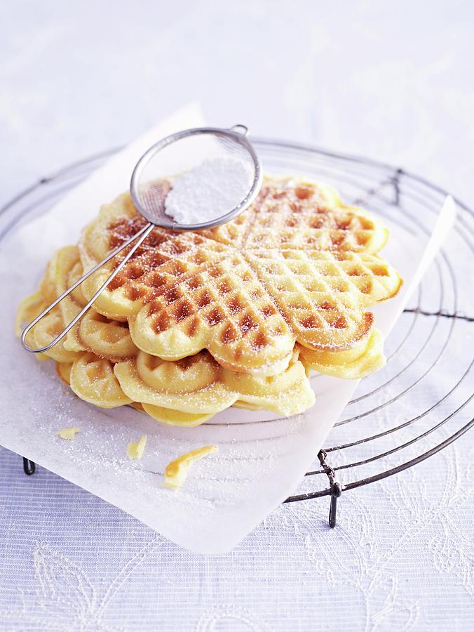 Waffles With Icing Sugar Photograph by Oliver Brachat