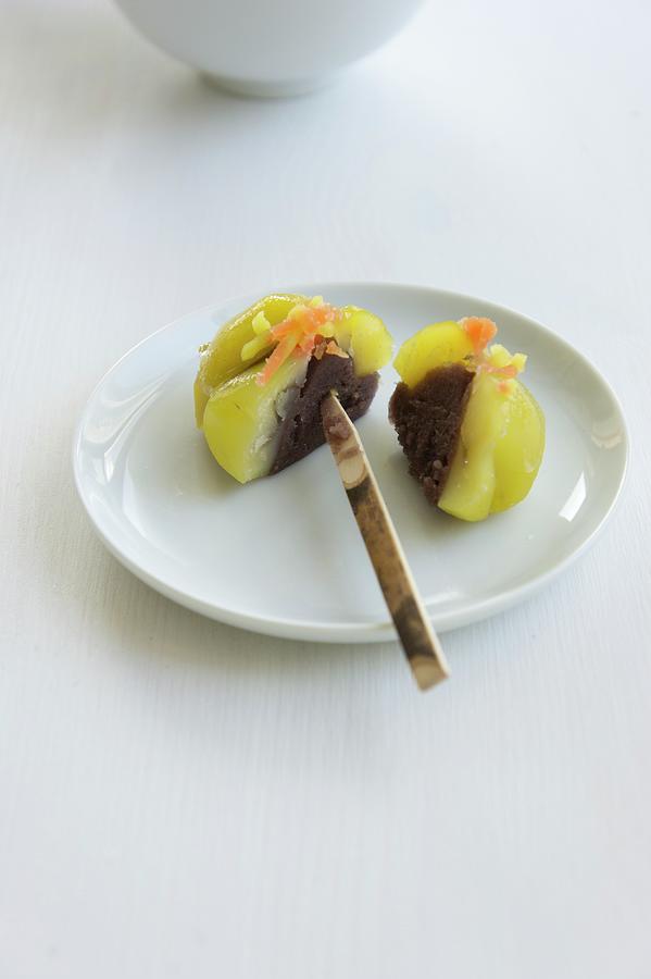 Wagashi Chestnut japanese Sweet Photograph by Martina Schindler