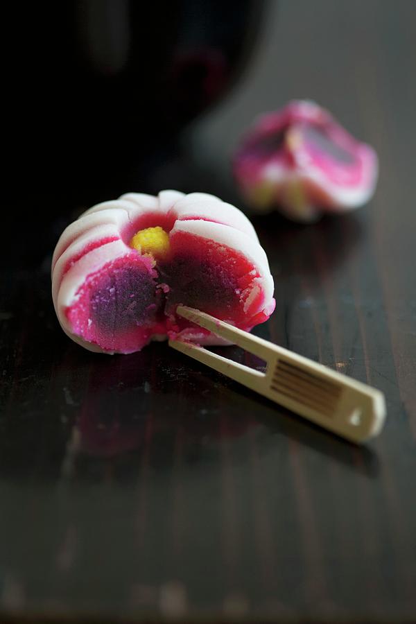 Wagashi Chrysanthemums kiku, With A Section Removed Photograph by Martina Schindler