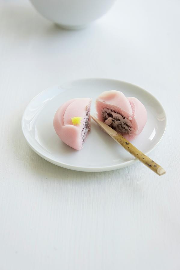Wagashi Plum japanese Sweet Photograph by Martina Schindler
