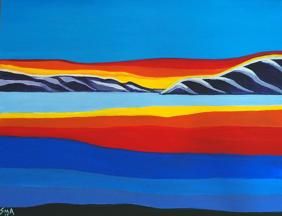 Waiheke Island Sunset Painting by Sandra Marie Adams