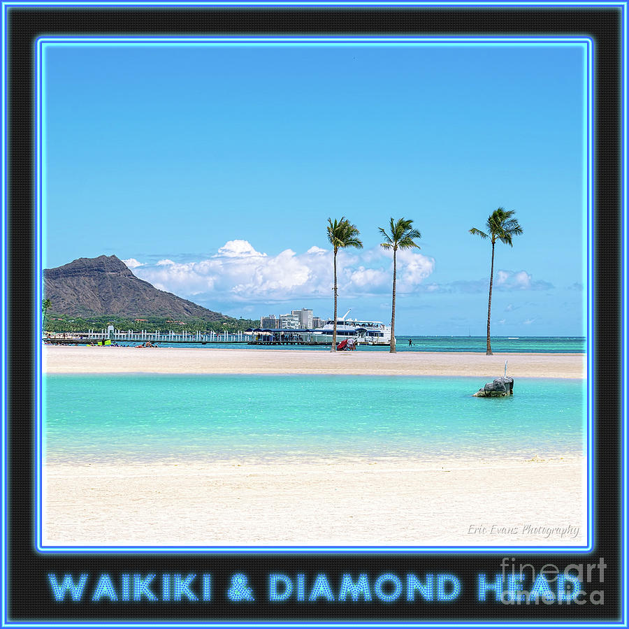Waikiki and Diamond Head Gallery Button Photograph by Aloha Art