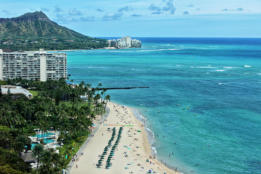 Waikiki Beach Aerial View Photograph by Jhorrocks