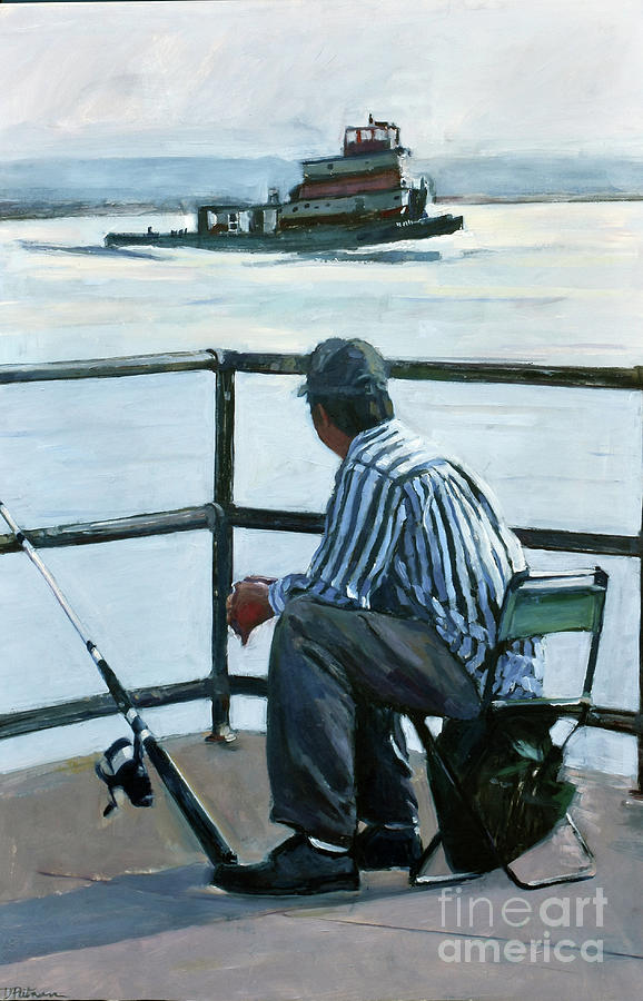 Waiting at Castle Island II Painting by Deb Putnam