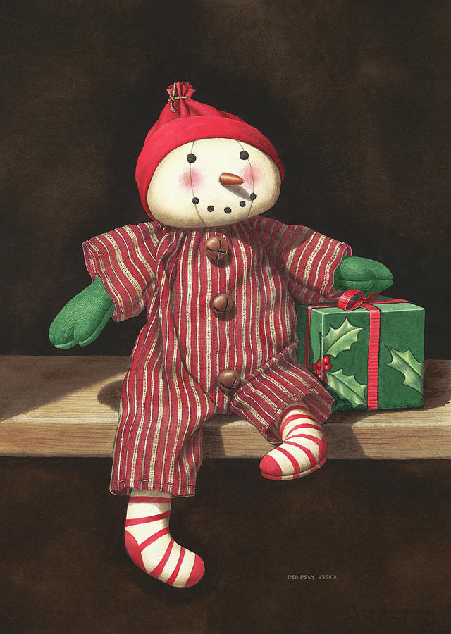 Present Painting - Waiting For Christmas by Dempsey Essick