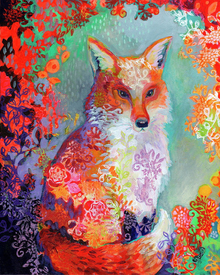 Fox Painting - Waiting for Dusk by Jennifer Lommers