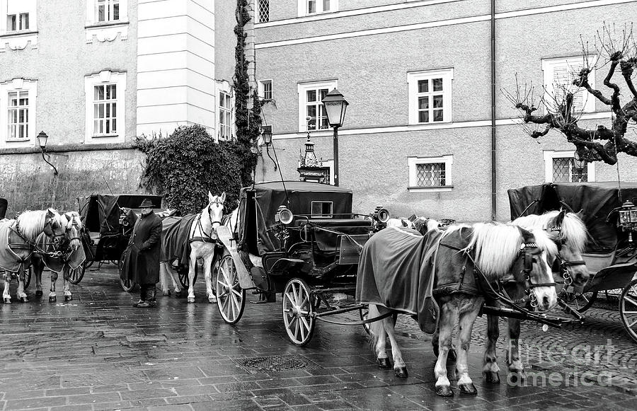 Waiting for Riders at Residenzplatz Salzburg Photograph by John Rizzuto