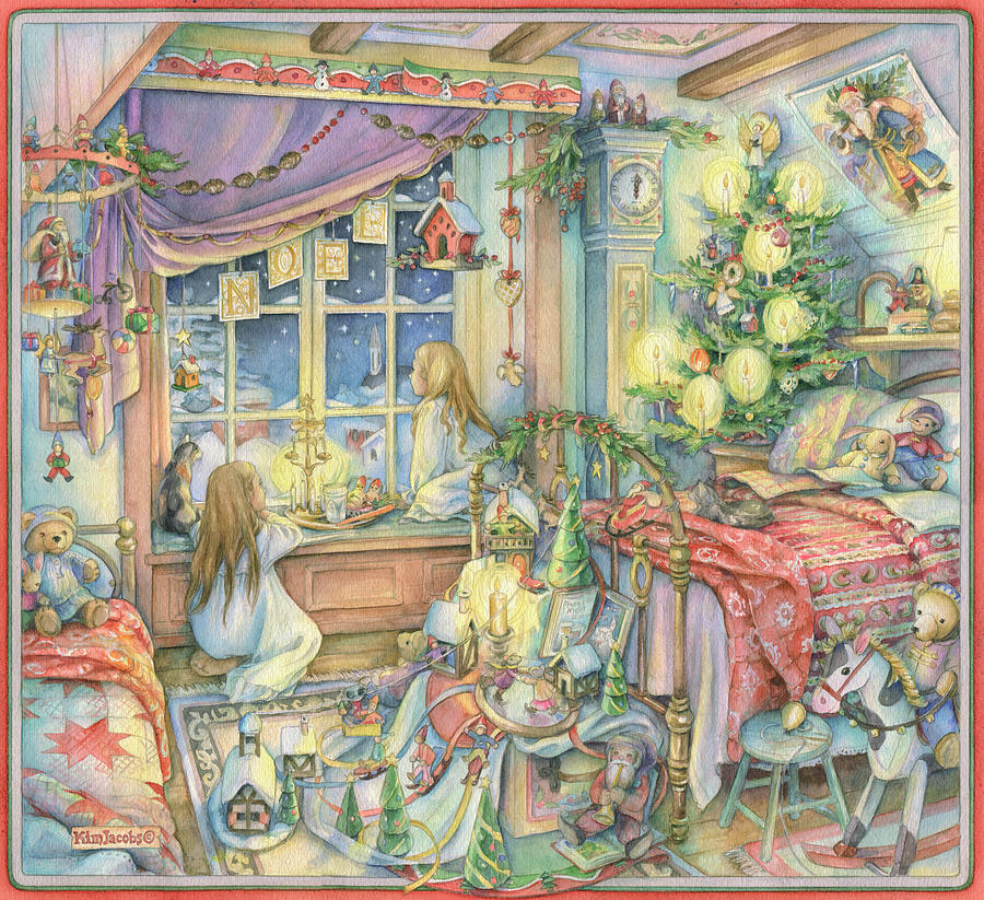Winter Painting - Waiting For Santa by Kim Jacobs