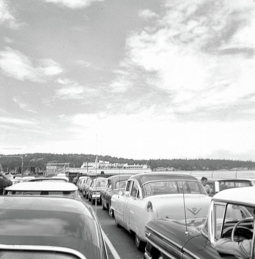 Waiting for the Ferry BW  Photograph by Cathy Anderson