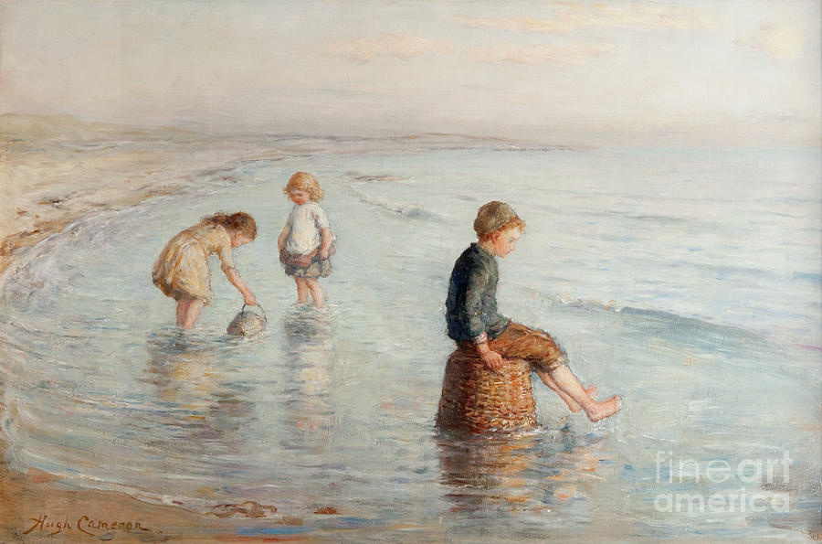 Waiting For The Wave Painting by Hugh Cameron