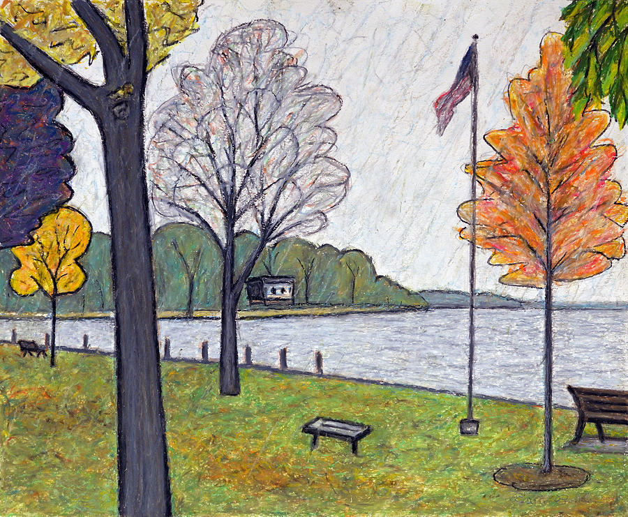 Fall Drawing - Waiting In The Rain by Bruce Bodden