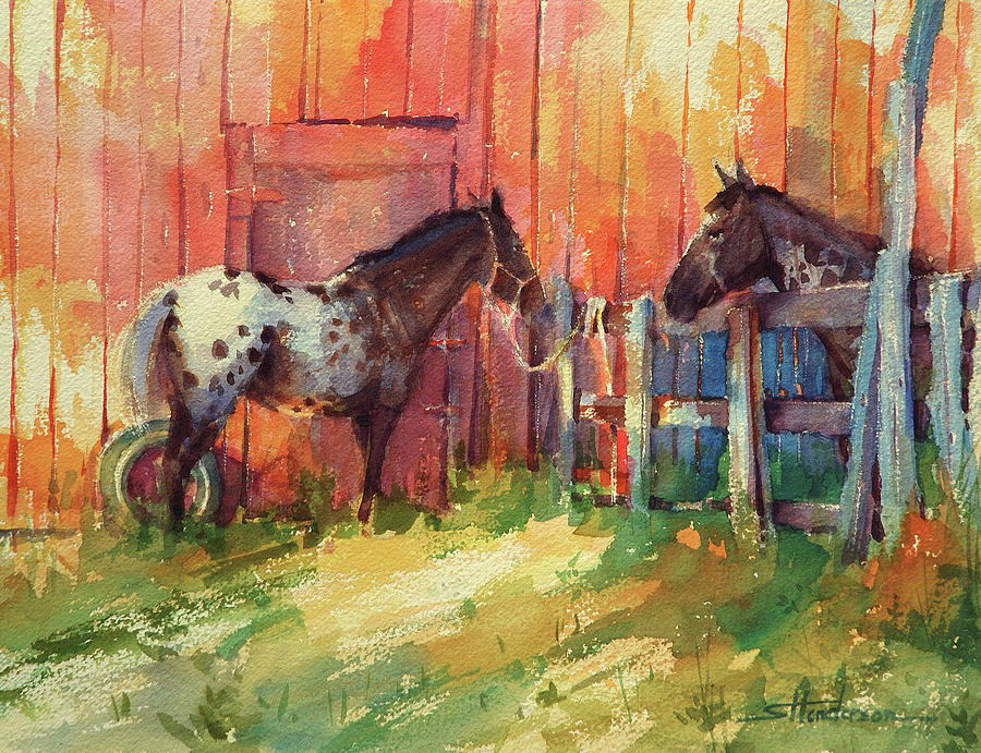 Horse Painting - Waiting by Steve Henderson