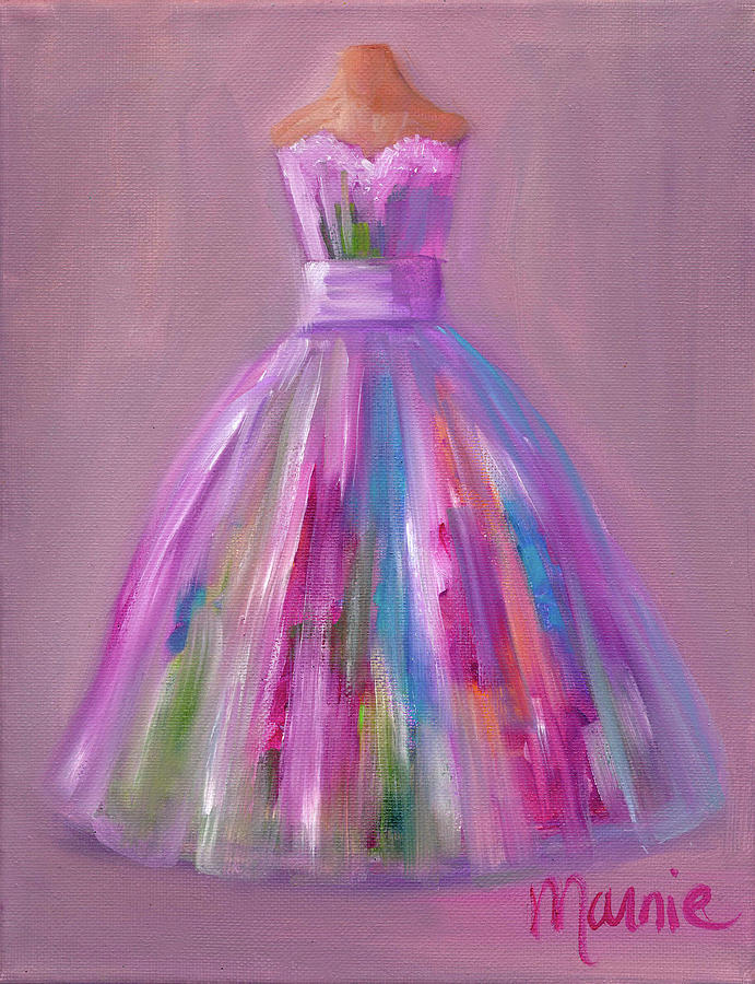 Pink Painting - Waiting To Be Worn-pinkblue by Marnie Bourque