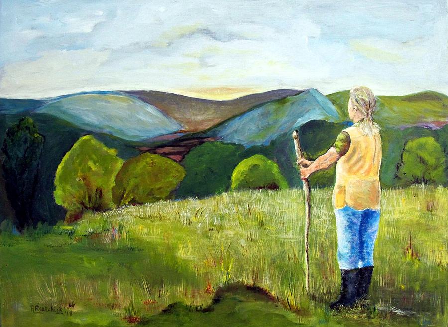 Landscape Painting - Waiting For Daybreak In The Alleghenies by Rosita Pisarchick Landscape Painting - Waiting For Daybreak In The Alleghenies by Rosita Pisarchick