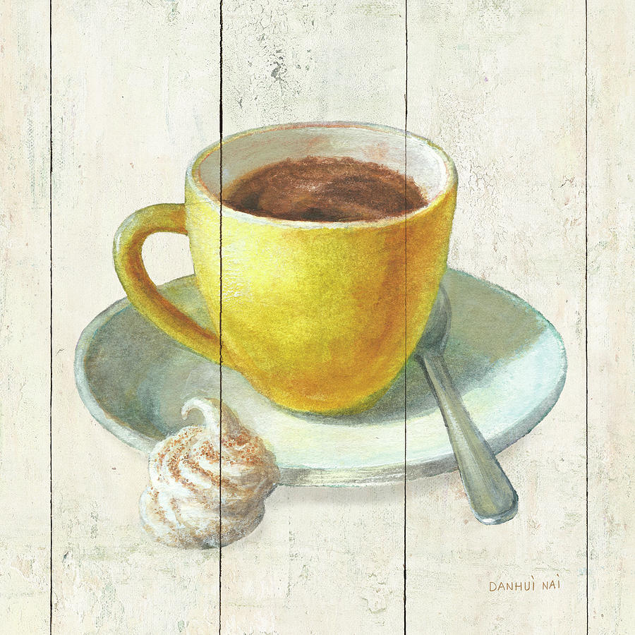 Coffee Painting - Wake Me Up Coffee Iv by Danhui Nai