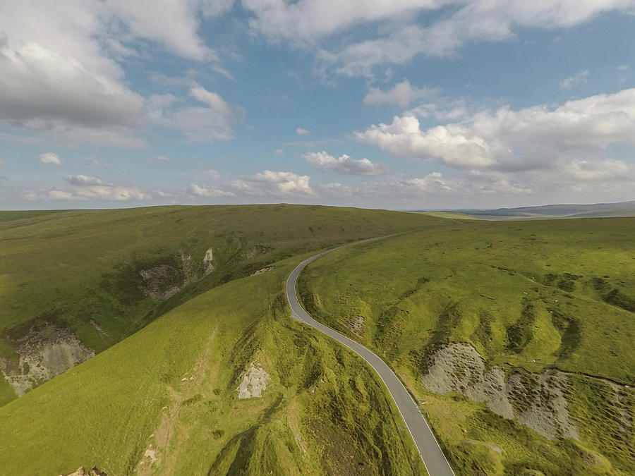 Wales UK Road through Pass by Drone  Photograph by John McGraw