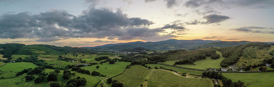 Wales UK Sunset by Drone  Photograph by John McGraw