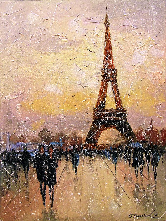 Walk in Paris rain Painting by Olha Darchuk - Fine Art America