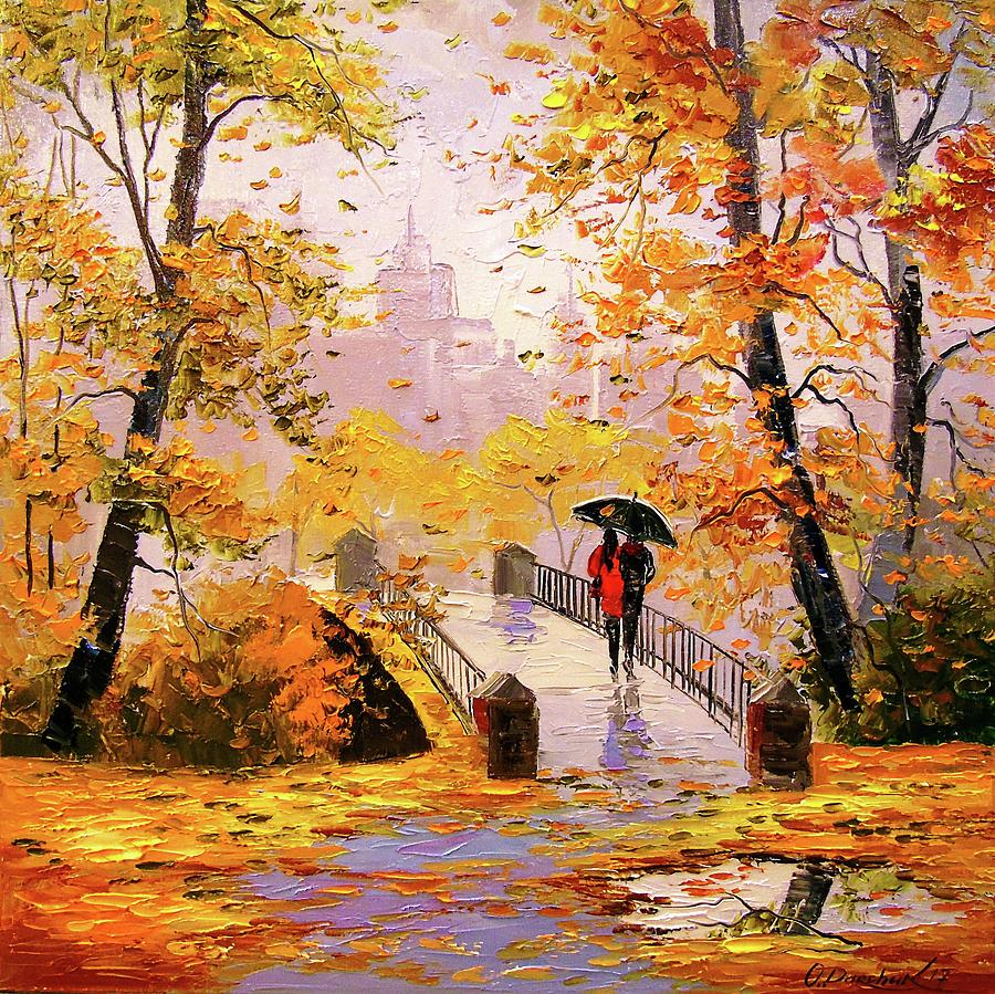 Goodinfo: Walking In The Rain Oil Painting