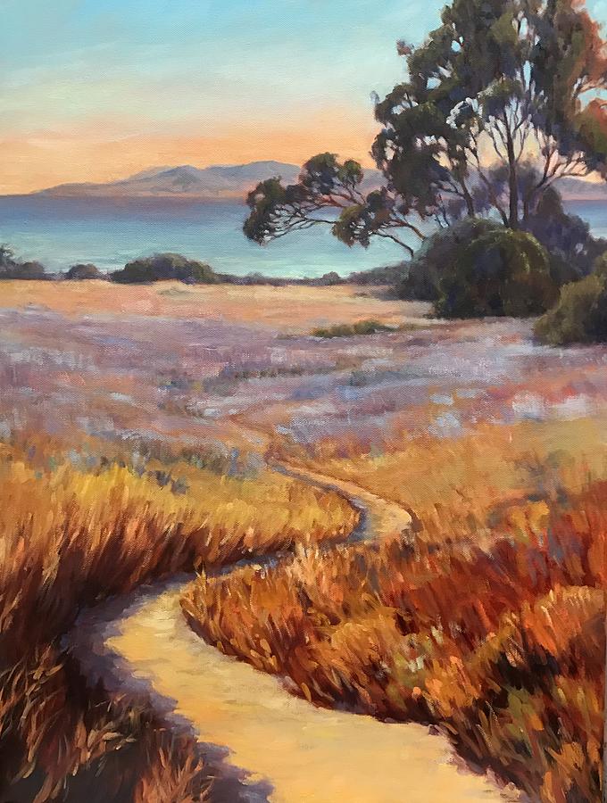 Beach Painting - Walk on the Bluffs by Leigh Sparks