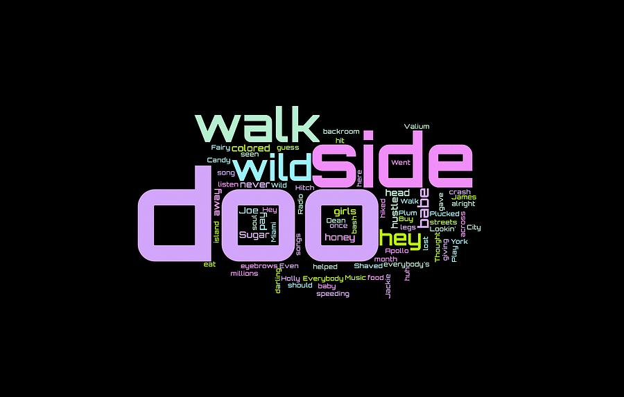 Walk on the Wild Side - Lou Reed Lyrical Cloud Digital Art by Susan Maxwell Schmidt