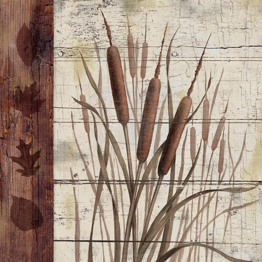 Cattails Mixed Media - Walk To The Pond II by Daphn? B.
