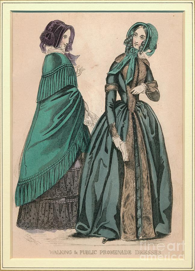 Walking & Public Promenade Dresses Drawing by Print Collector