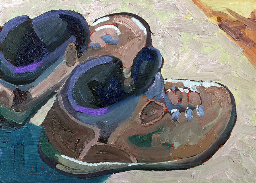 Walking Boots Painting by Phil Chadwick