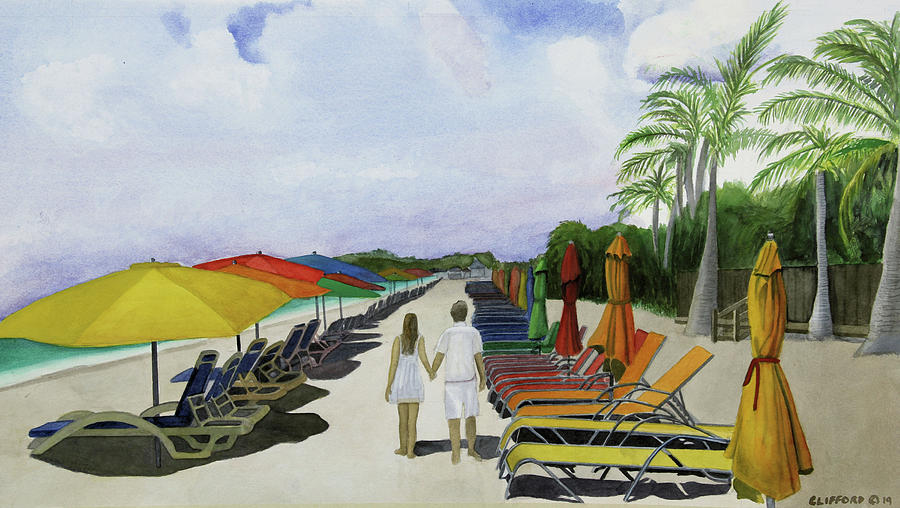 Beach Painting - Walking Down the Aisle in paradise by Cory Clifford Beach Painting - Walking Down the Aisle in paradise by Cory Clifford