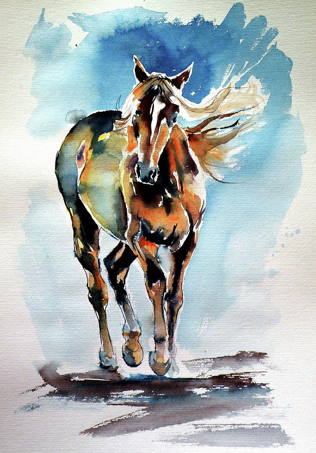 Walking horse Painting by Kovacs Anna Brigitta