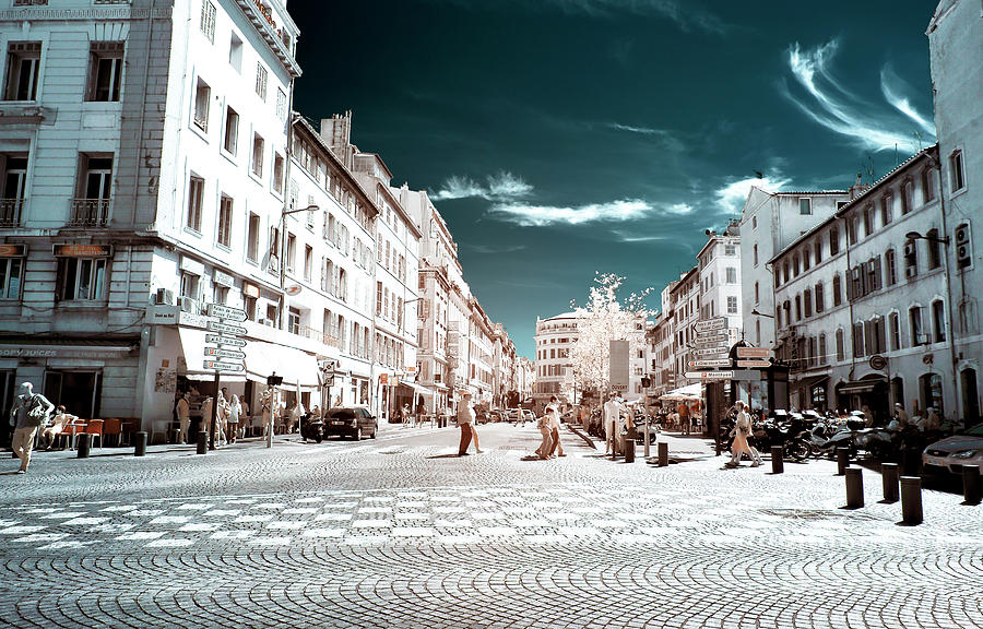 Walking in Marseille Infrared Photograph by John Rizzuto