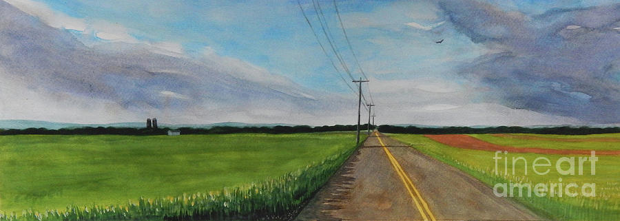 Walking North on Eckhard Road Painting by Robert Coppen