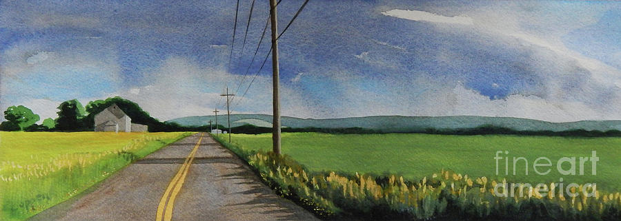 Walking South on Eckhard Road Painting by Robert Coppen