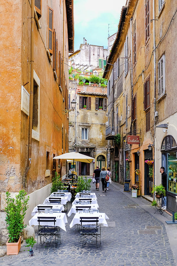 Walking the Cobblestone Streets of Sorrento Italy Photograph by Robert Bellomy