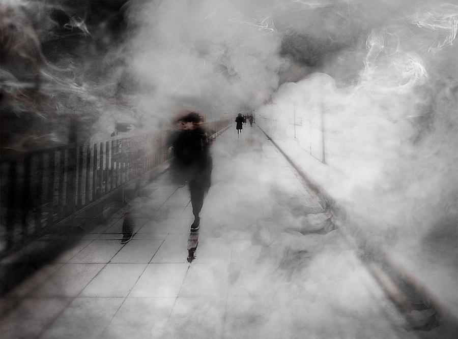 Walking Through The Fog Photograph by Carmine Chiriac
