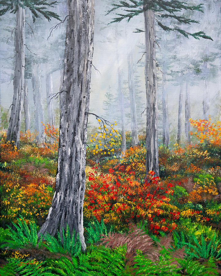 Walking Through the Woods on a Rainy Autumn Day by Laura Iverson Walking Through the Woods on a Rainy Autumn Day by Laura Iverson