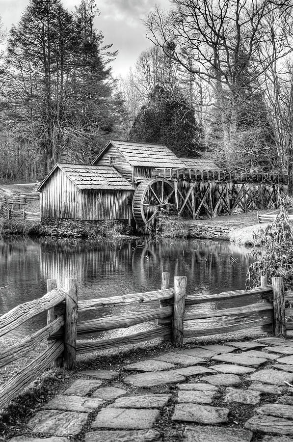 Walking To The Mabry Mill - Black And White Edition Photograph