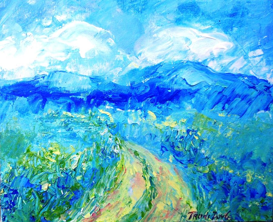 Walking towards the Blue Painting by Trudi Doyle