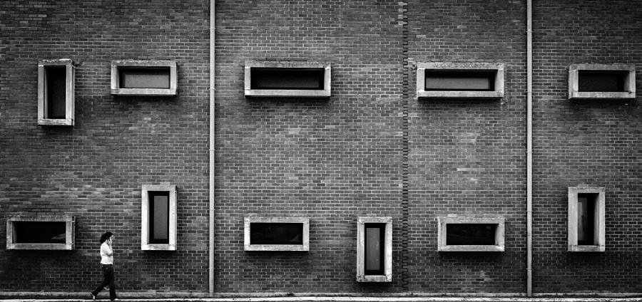 Brick Photograph - Walking Trough Geometry by Joo Castro