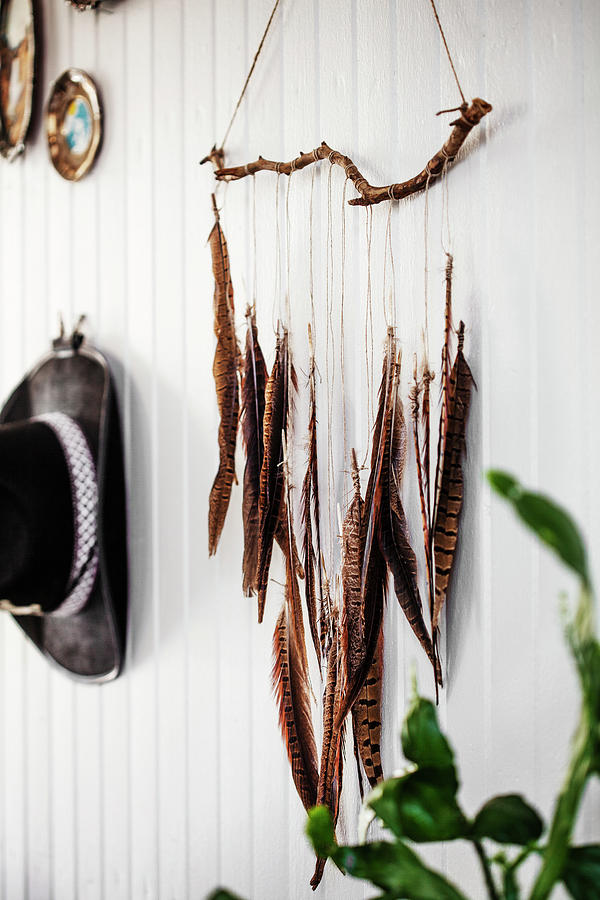 Wall Decoration Handmade From Feathers Photograph by Lina stling